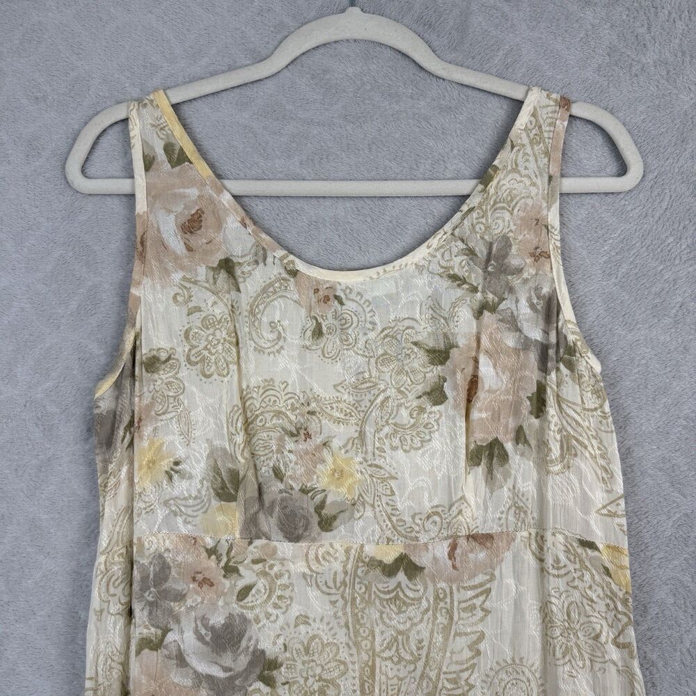 Vtg Dressbarn Maxi Dress 8 Floral Neutral Coquette Grandma Cottagecore Y2K 90s - Picture 2 of 10